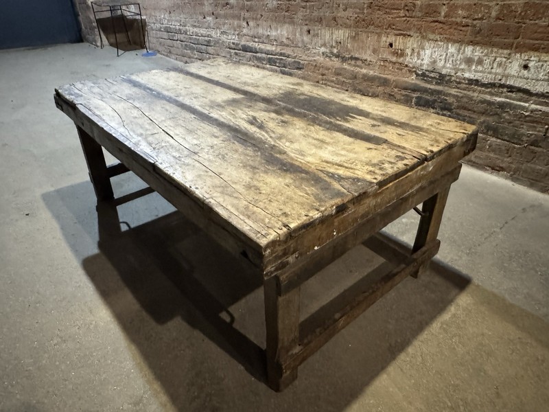 Antique Primitive Farm Table / Industrial Workbench – Circa 1900 gallery