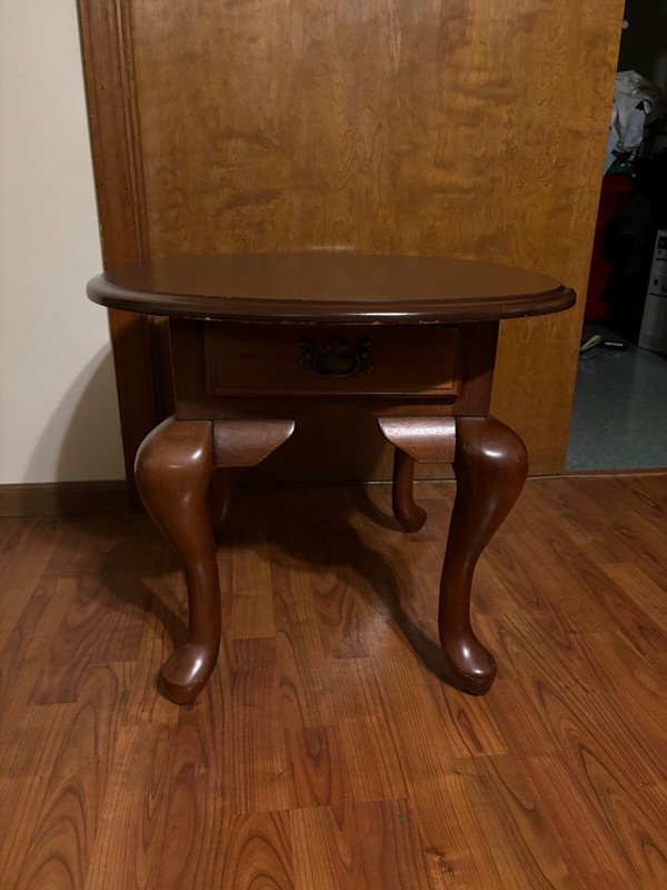 queen anne end table mahogany coffee bedside short living room furniture