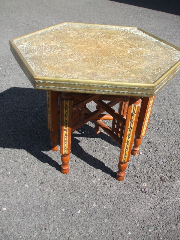 Antique Islamic Moorish Libertyesque tray top table gallery