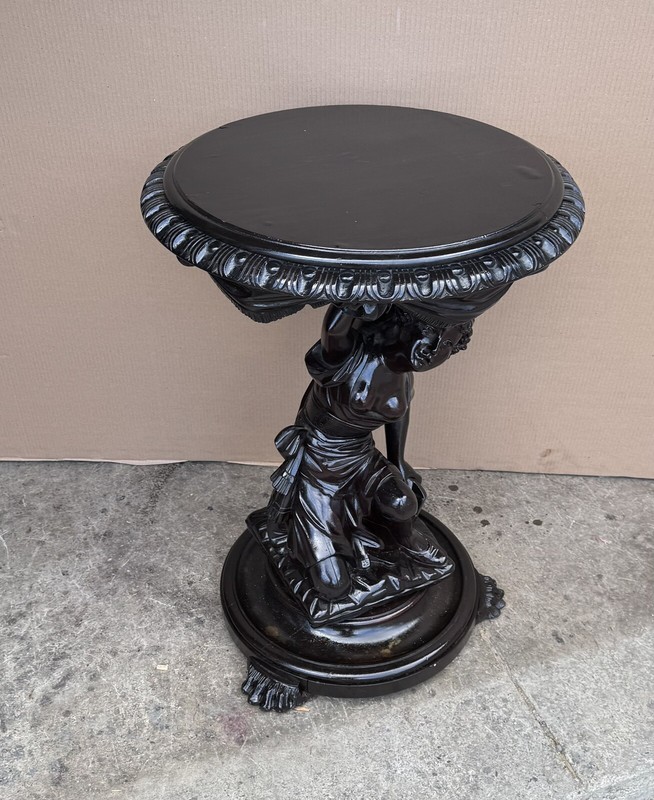 R. J. HORNER CARVED FIGURAL MAHOGANY PEDESTAL gallery