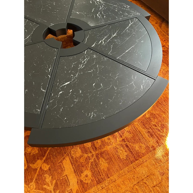 Rio Low Coffee Table by Charlotte Perriand for Cassina Black Marquiña Marble Top gallery