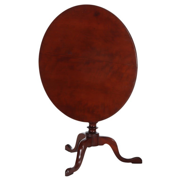 Queen Anne Federal Mahogany Tilt Top Table With Bird Cage c1880