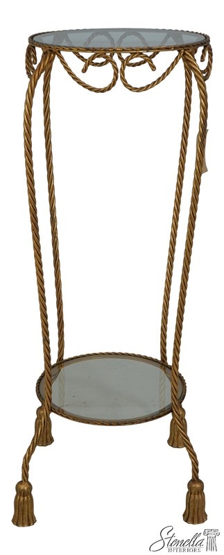 L61270EC: Authentic Corda Gold Finish Forged Iron Tall Tier Table