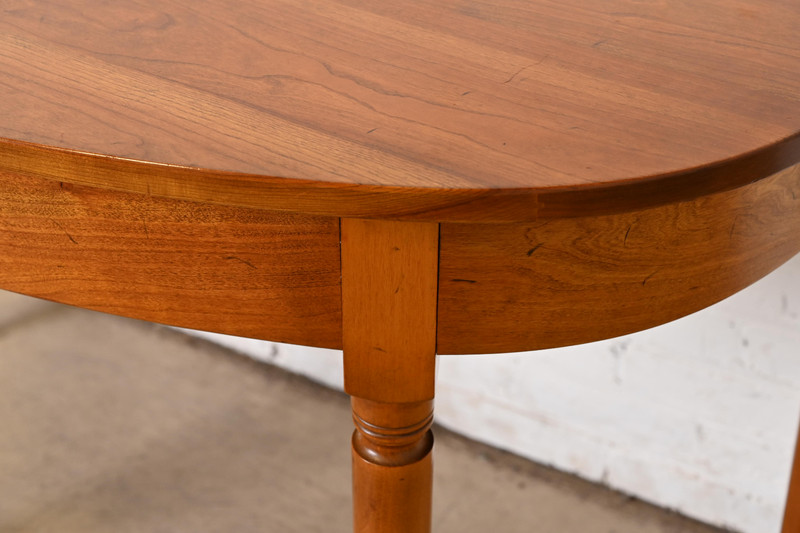 Stickley American Colonial Carved Cherry Wood Demilune Console Table gallery