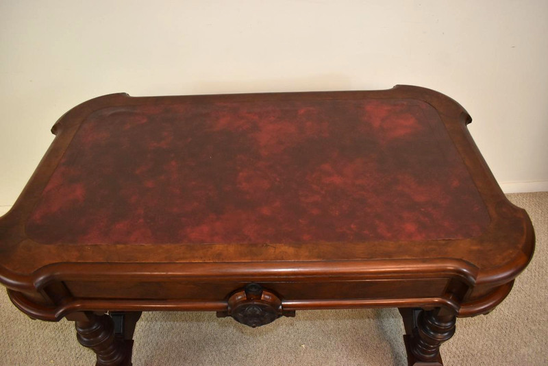 Victorian Walnut Library Table Belter Style gallery