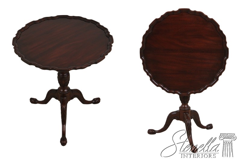 L72809: HENKEL HARRIS Mahogany Pie Crust Tilt Top Table