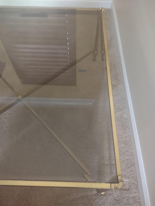 Vintage brass and glass coffee table gallery