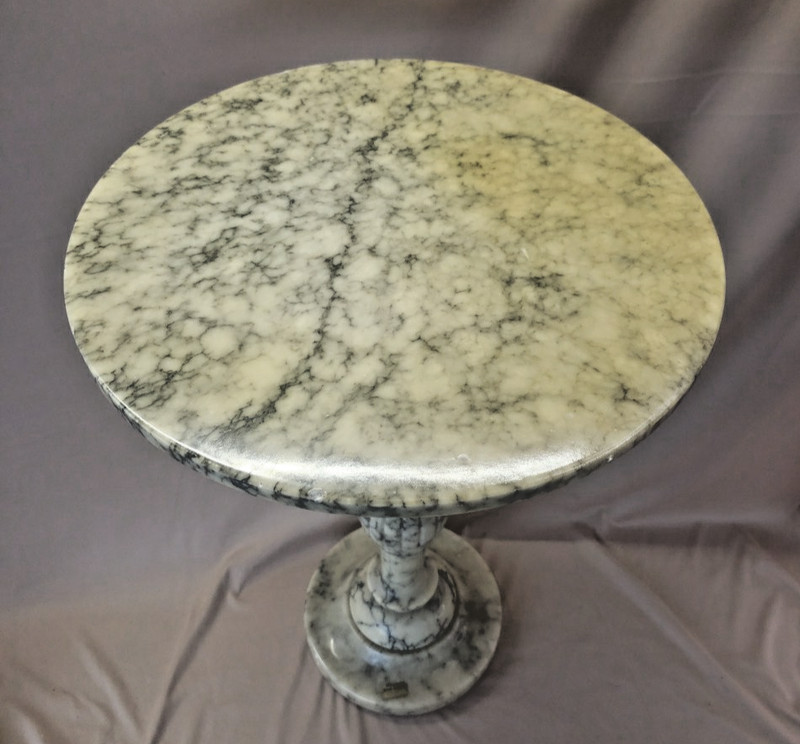Made in Italy Marble Alabaster Top, Column and Pedestal Table Plant Stand gallery
