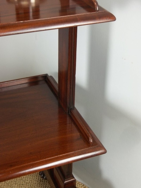 Antique Gillows mahogany dumb waiter buffet serving butlers trolley tray etagere gallery
