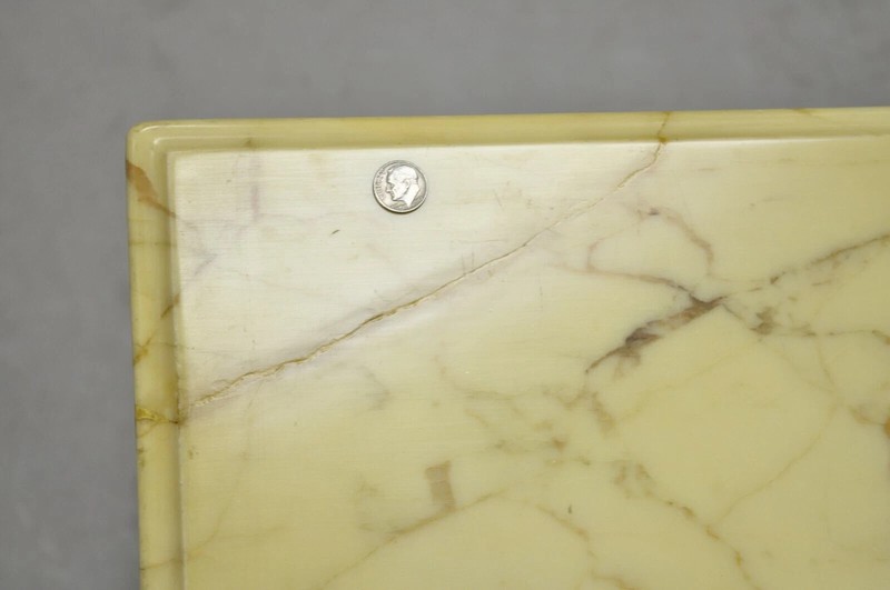 Vintage Hollywood Regency Provincial Pretzel Twist Marble Resin Side End Table gallery