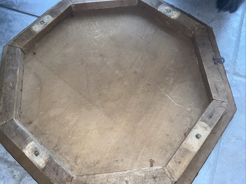 Antique Wooden Inlaid Octagon Table Top / Wall Hanging gallery