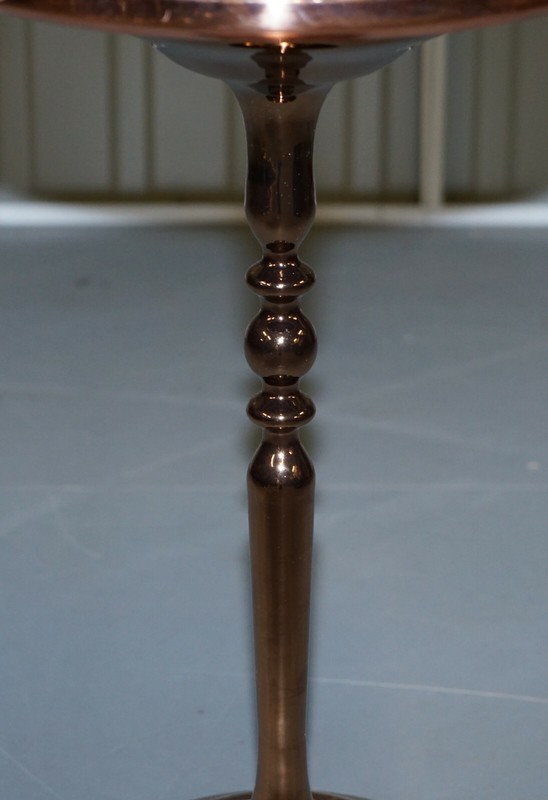 BRONZE PLATED VINTAGE SIDE TABLE MADE ON SOLID OAK BASE PART OF LARGE SUITE gallery