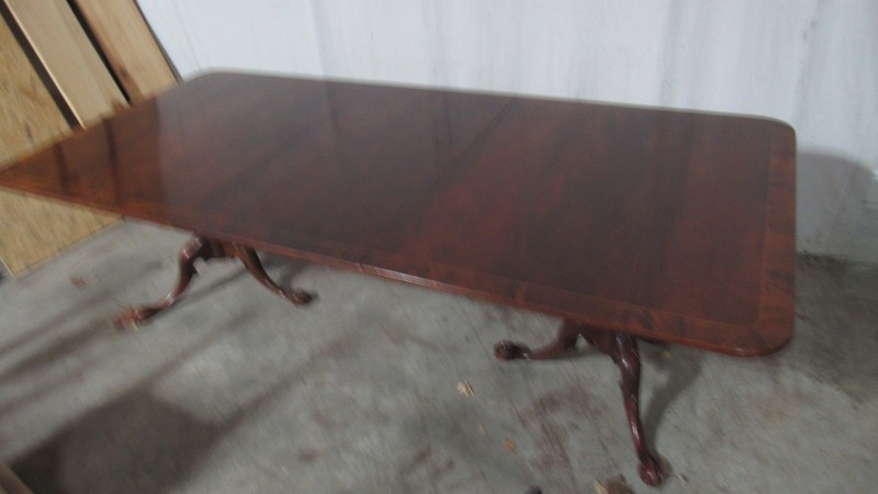 Flame Mahogany Banquet Dining Table Pedestal Highend Designer