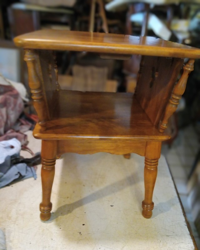 Mid Century Ethan Allen Step End Table / Side Table (SET-158) gallery
