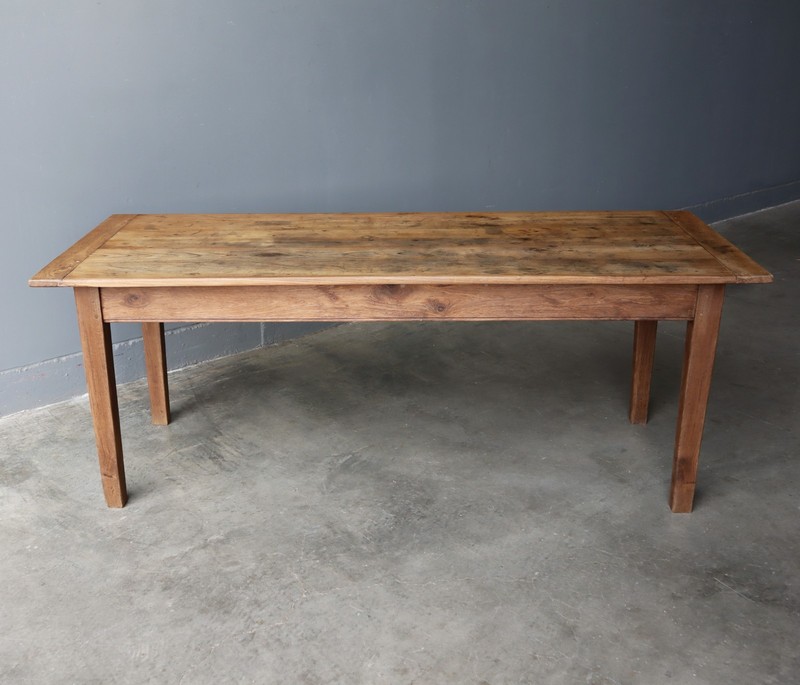 Antique French Dining Table/Farm Table/Desk in Solid Chestnut Wood and Oak gallery