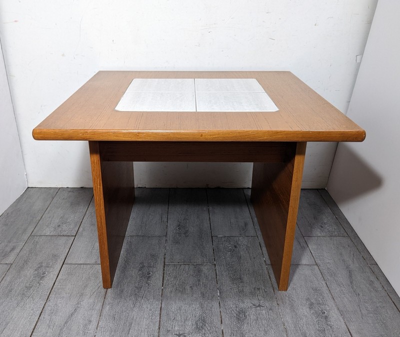 Vintage Gangso Mobler Mid Century Danish Modern Tile Top Teak Wood End Table gallery
