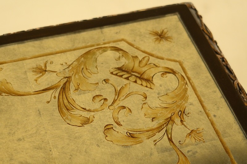 L31615EC: JONATHAN RICHARDS Georgian Tea Table w. Eglomise Mirrored Top gallery