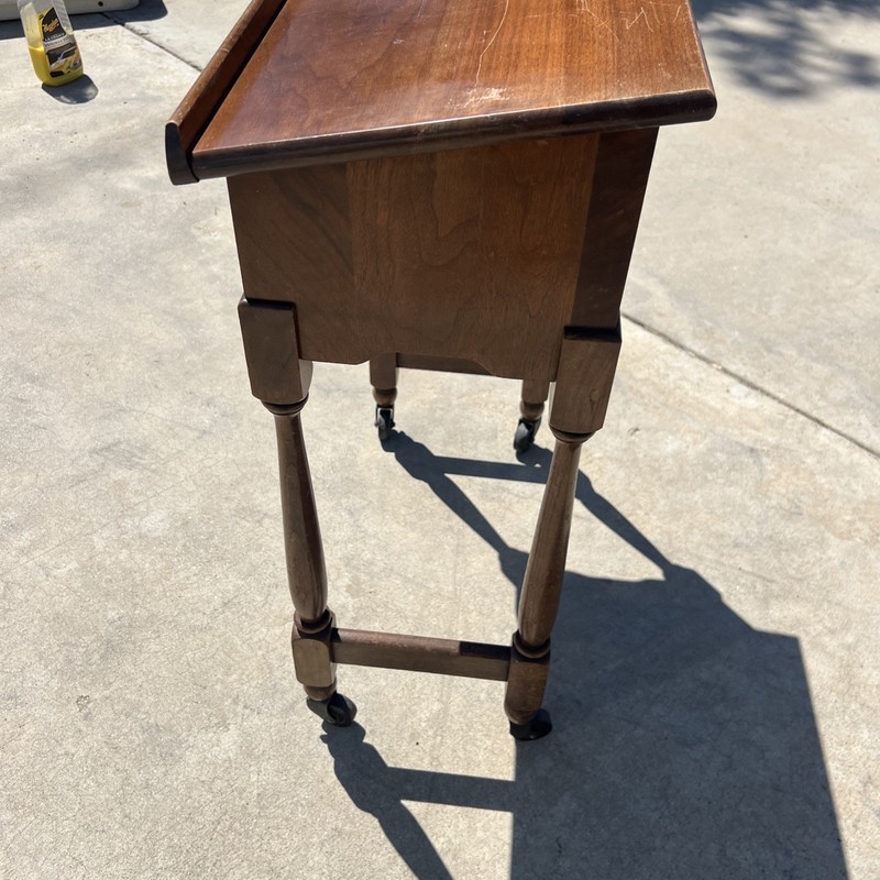 Vintage MCM Maple Wood Rolling Slant Top Lectern Music Book Stand Table Podium gallery