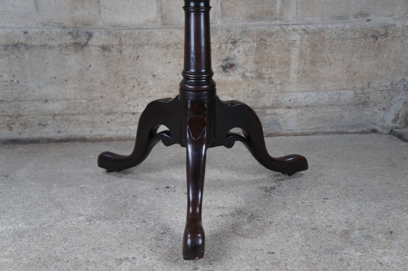 Antique 18th Century George II English Mahogany Tilt Top Birdcage Tea Table gallery