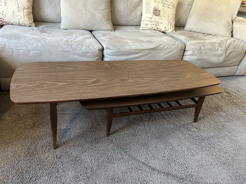 Vintage Lane Mid-Century Modern “Switchblade” Or Swivel Top Coffee Table