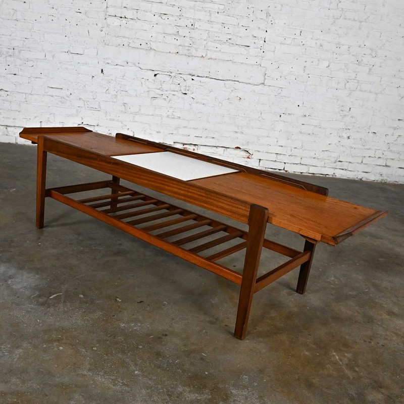 1960’s MCM Scandinavian Modern Style Teak Extending Coffee Table Top Att Remploy