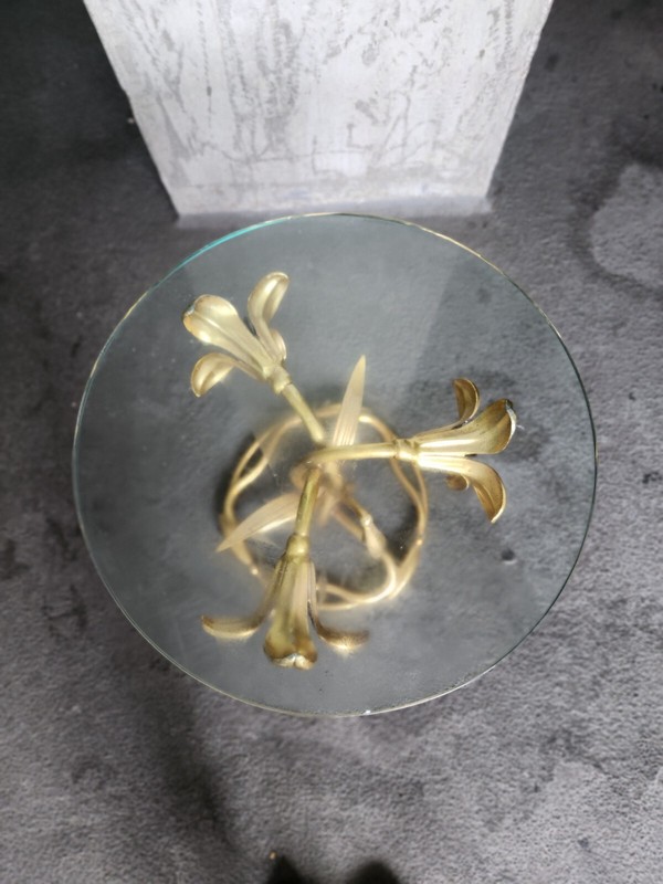 1970's Gilt Aluminum Poppy Table gallery