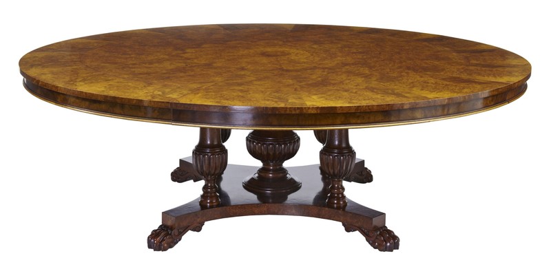 ENGLISH MADE CARVED WALNUT JUPE DINING TABLE gallery