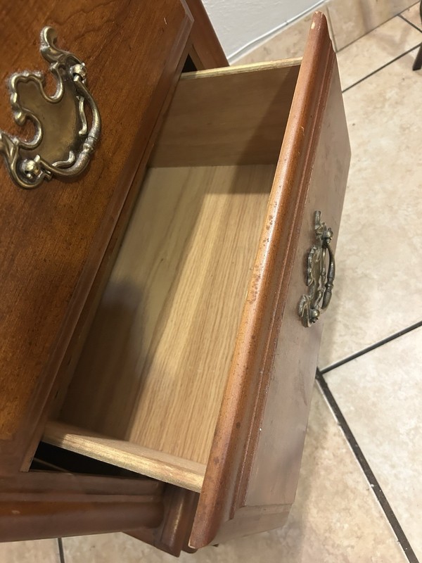 Vintage Maple Night Stand End Table w/ 2 Drawers gallery