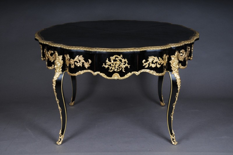 French Coffee Table In Louis XV Style From The 20th Century, Black Gold