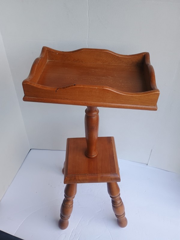 Wood Phone, Plant, Sewing Vintage Art Deco 50's Table telephone stand Made Japan gallery