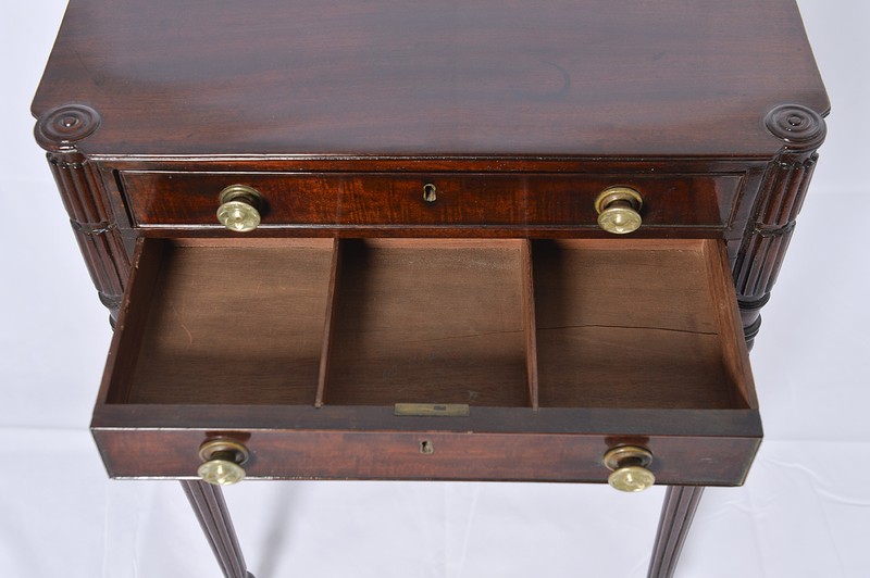 Antique American Federal Work Table/Sewing Stand, Boston,Seymour,Mahogany 1810 gallery