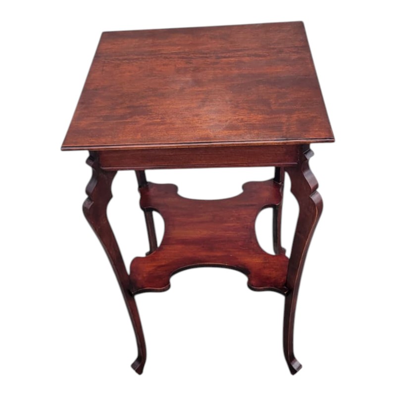 19th century solid cherry Edwardian Two Tier Occasional Table gallery