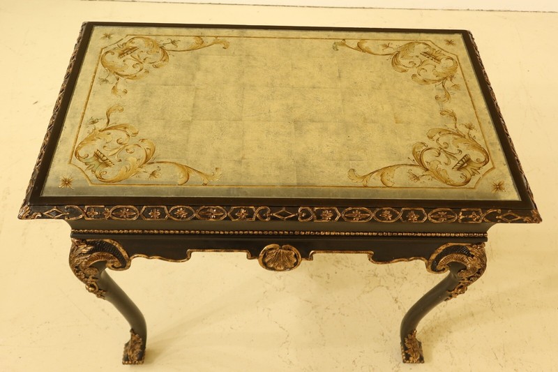 L31615EC: JONATHAN RICHARDS Georgian Tea Table w. Eglomise Mirrored Top gallery