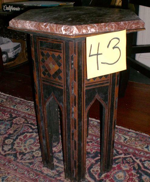 Plant Stand English End Table Enlaid Marble top (Cat# 43 2-34) gallery