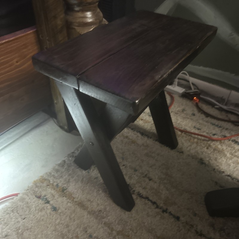 Antique Sawbuck Primitive Table Wood Side Plant Stand Trestle X Leg Cross Rustic
