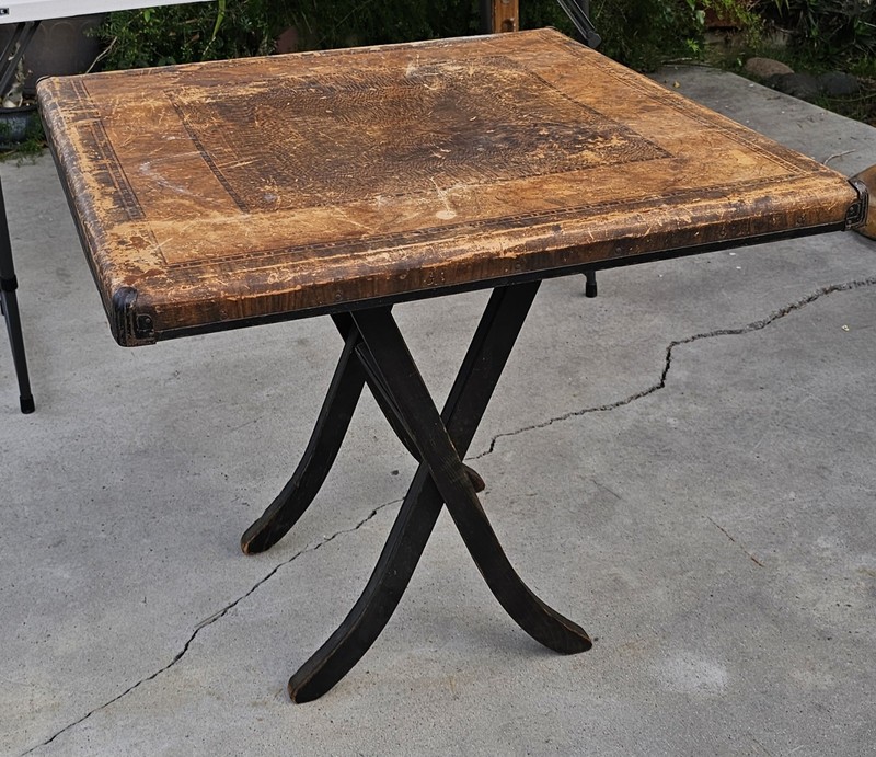 Rare Vintage 1930s Samson Standing/Folding Card Table Shwayder Bros gallery
