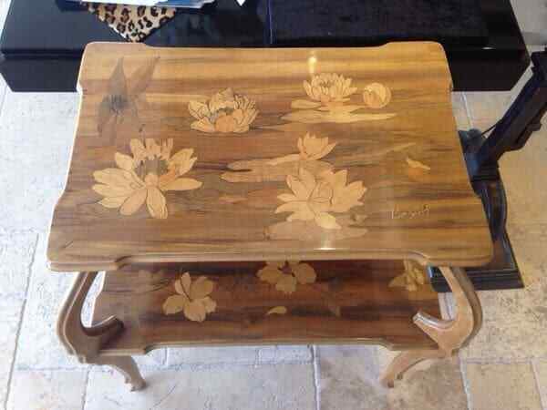 Antique Art Nouveau Inlaid Table Signed Paul Guth Circa 1920 gallery