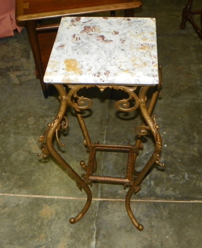 Marble Top Iron Plant Stand (PS100)