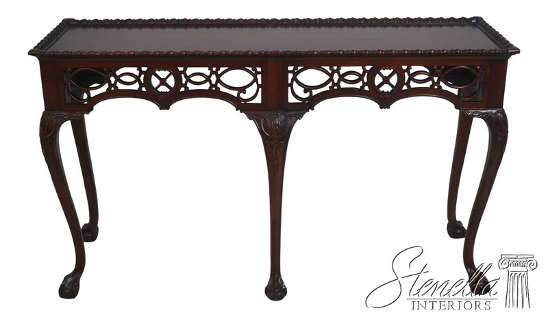 L71982: WELLINGTON HALL Chippendale Mahogany Clawfoot Console Table