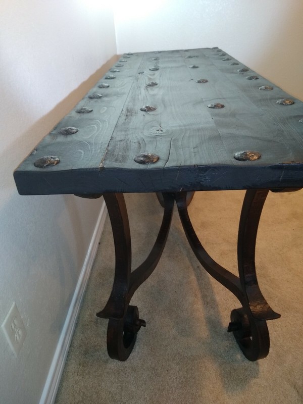 Exquisite reclaimed wood Table with iron details gallery