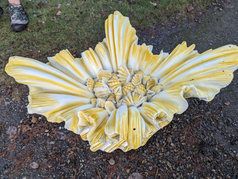 Hollywood Regency Plaster Clam Shell Coffee Table Base Coastal Chic gallery