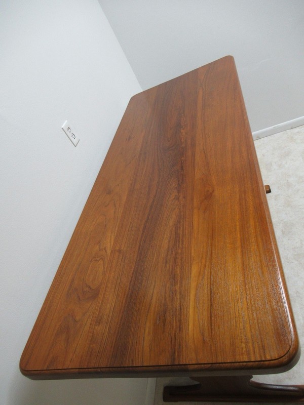 Vintage Solid Teak Mid Century High Top Dining Table Bar Custom gallery