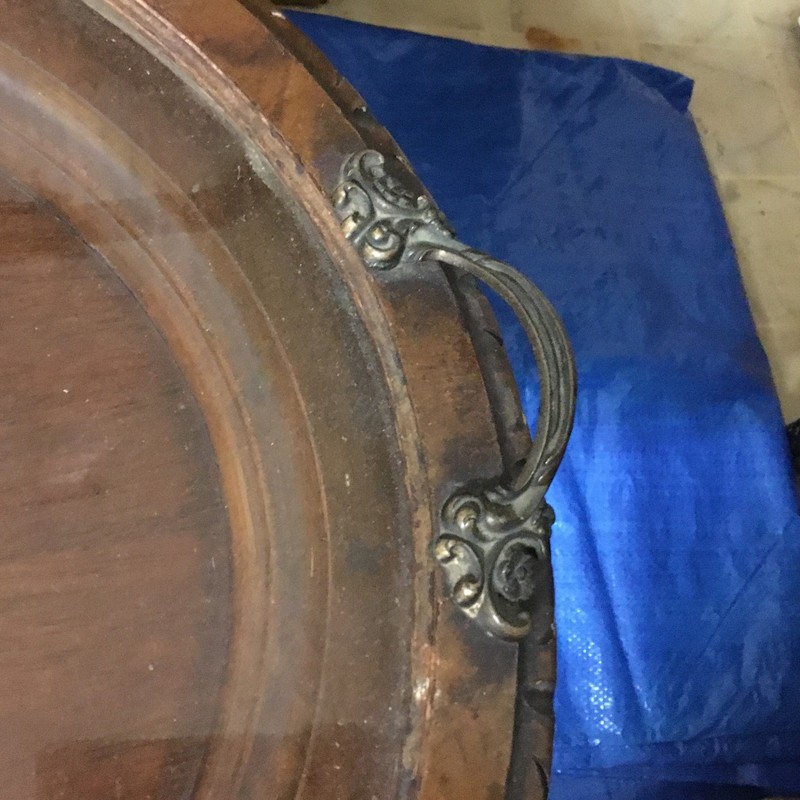 Antique Tray Table removable glass top gallery