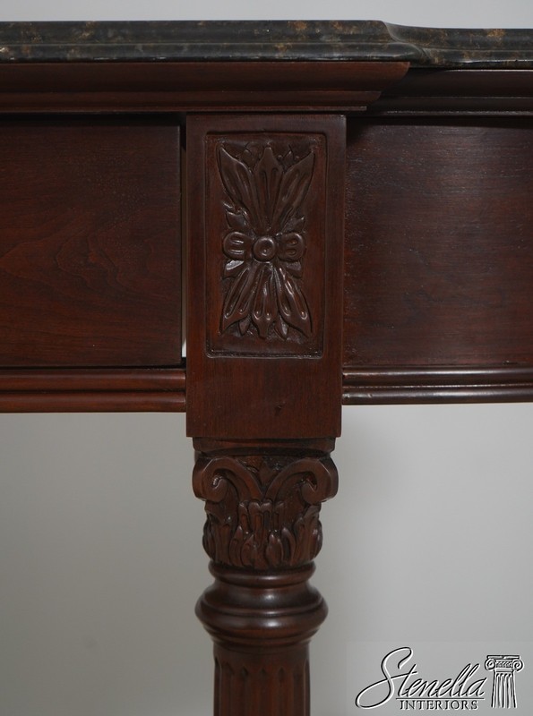 71992: HARDEN Marble Top Cherry 1 Drawer Console Serving Table gallery