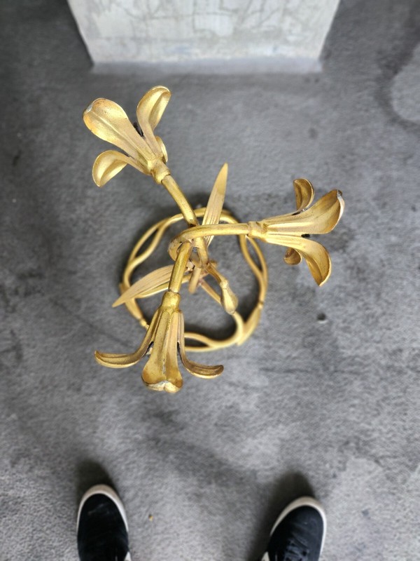 1970's Gilt Aluminum Poppy Table gallery