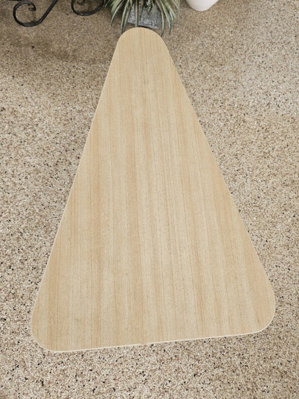 VTG CAL-ASIA Mid Century Tiki Beachy Bamboo BOHO Formica Triangle Accent Table gallery