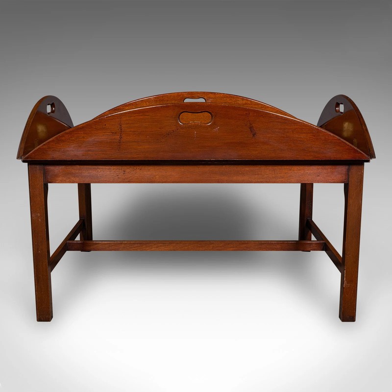 Vintage Butler's Tray Table, English, Serving Stand, Regency Revival, Art Deco gallery