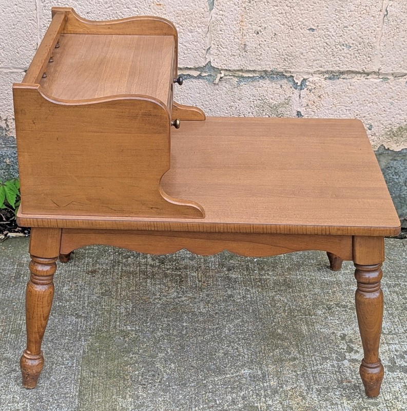 Pair Vintage Maple Wood Mersman Mid Century Modern Formica End Table Nightstand gallery