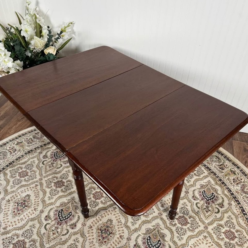 Antique Mahogany Drop-Leaf Table / Compact Dining, Writing, or Console Table gallery