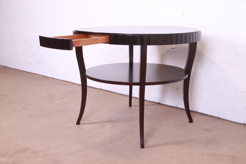 Barbara Barry for Baker Furniture Dark Mahogany Two-Tier Center Table gallery